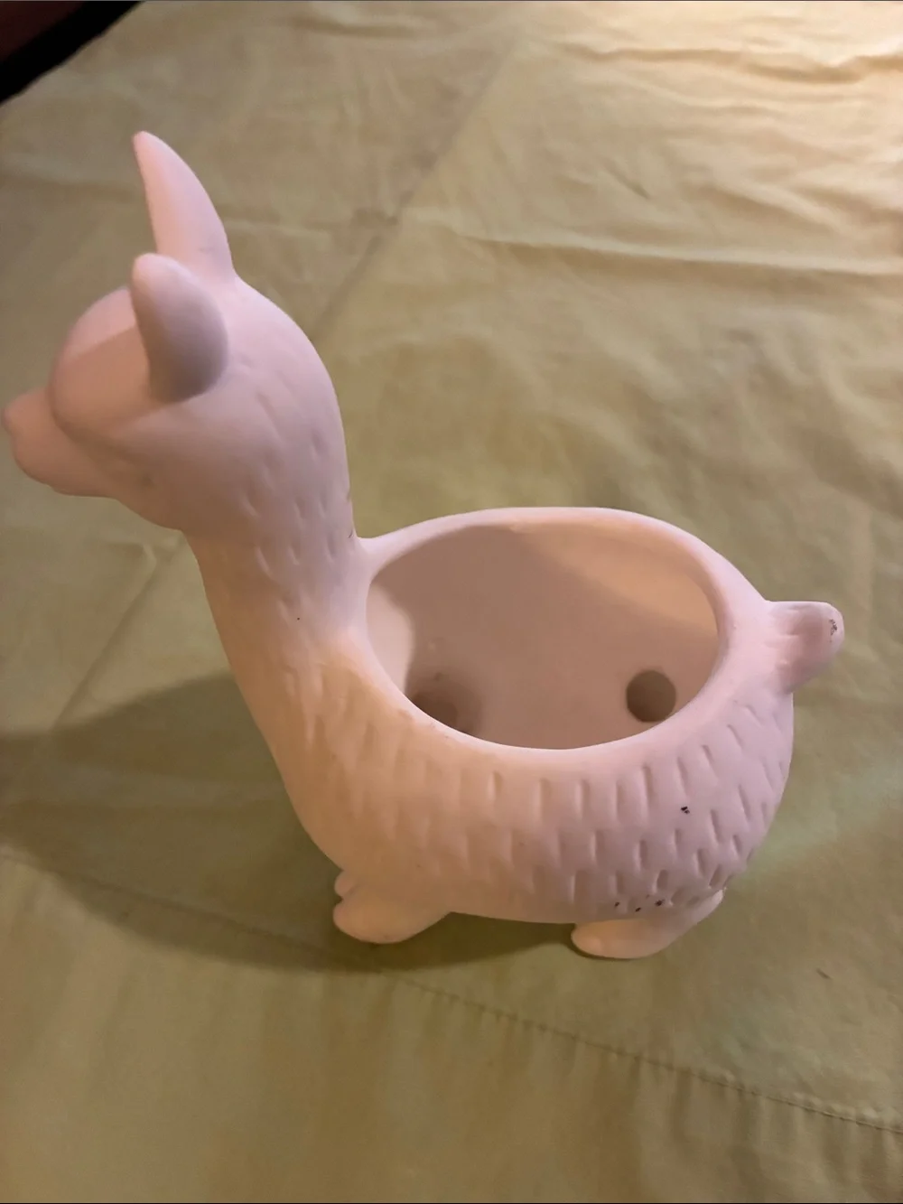 Kirklands Cream Llama Planter Decorative Vase
